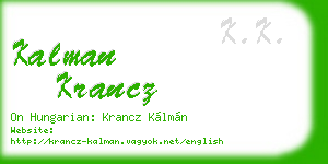 kalman krancz business card