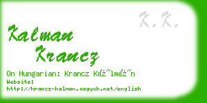 kalman krancz business card